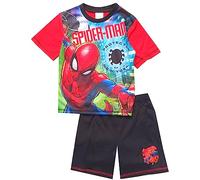 Marvel Spiderman - Conjunto de pijama corto para niños, Negro, 9-10 años