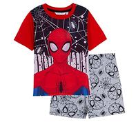 Marvel Spiderman - Conjunto de pijama corto para niños y niños, conjunto de pijama corto de verano, rosso, 7-8 Years