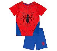 Marvel Spiderman Conjunto de Pijama para Niño Azul y Rojo | Kids Spiderman Spider Suit Camiseta y Shorts Cortos PJs | Diseño de Aventuras de Lanzamiento de telarañas | Mercancía Oficial