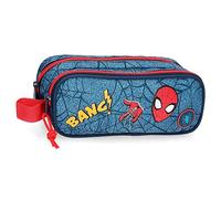 Marvel Spiderman Denim Estuche Doble Azul 23x9x7 cms Poliéster