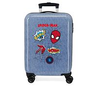 Marvel Spiderman Denim Maleta de cabina Azul 38x55x20 cms Rígida ABS Cierre de combinación lateral 34L 2 kgs 4 Ruedas dobles Equipaje de Mano