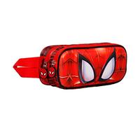 Marvel Spiderman Face-Estuche Portatodo 3D Doble, Rojo, 22 x 9.5 cm