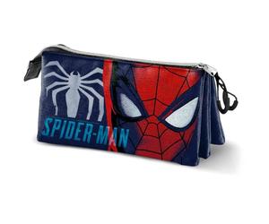 Marvel Spiderman Gaze-Estuche Triple, Azul, 23 x 11 cm