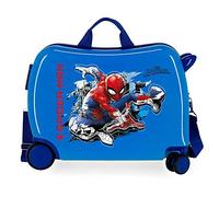 Marvel Spiderman Geo Maleta Infantil, azul, 4 Ruedas ABS | Equipaje de Mano