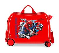 Marvel Spiderman Geo Maleta Infantil Rígida, Rojo, 4 Ruedas | Equipaje de Mano