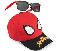Marvel Spiderman Gorra Infantil Niño Ajustable con Gafas de Sol UV400, Accesorios Verano, Regalos para Niños (Rojo Spiderman)