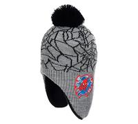 Marvel Spiderman - Gorro de invierno para niños con pompón con licencia - Gorro de punto con forro polar y orejeras - Gorro cálido con pompón para niños - Gris o Rojo, gris, 52