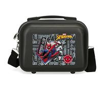 Marvel Spiderman Great Power Neceser Adaptable con Bandolera Negro 29x21x15 cms Rígido ABS 9,14L