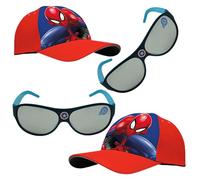 Marvel Spiderman - Juego de gafas de sol y gorra para niños, gafas polarizadas UV400 con gorra de béisbol ajustable, para verano, vacaciones, viajes, exteriores, regreso a la escuela, para niños a