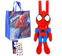 Marvel Spiderman - Juego de muñeca de peluche y bolsa de mano para niños, paquete con muñeca de peluche Spidey de 18 pulgadas con correas de transporte, bolsa de mano y más | Regalo de viaje de