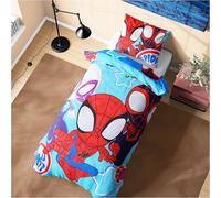 Marvel Spiderman Juegos de Fundas Nórdicas, Pack con Funda Edredón Niño y Almohadas - Talla Única (Azul Spidey)