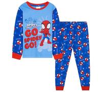 Marvel Spiderman Largo Pijama para Niño, Conjunto de Noche de 2 Piezas (Azul, 7-8 Años)