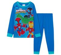 Marvel Spiderman Largo Pijama para Niño, Conjunto de Noche de 2 Piezas (Azul/Multi, 3-4 Años)
