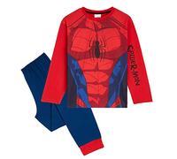 Marvel Spiderman Largo Pijama para Niño, Conjunto de Noche de 2 Piezas (Rojo, 4-5 Años)