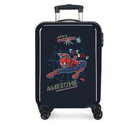 Marvel Spiderman Totally awesome Maleta de cabina Azul 38x55x20 cms Rígida ABS Cierre de combinación lateral 34L 2 kgs 4 Ruedas dobles Equipaje de Mano