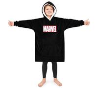 Marvel Spiderman Marvel Manta con Capucha Niño y Bolsillo Canguro Sudadera Manta Oversize Regalo para Niños para Interior y Exterior (Negro Marvel)