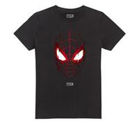 Marvel Spiderman Miles Morales Glitched T Shirt, Black Camiseta, Negro, XL Unisex Adulto