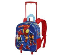 Marvel Spiderman-Mochila 3D con Ruedas Pequeña, 26 x 34 cm, Capacidad 12.5 L, Azul Spinners