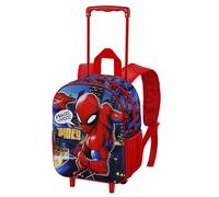 Marvel Spiderman-Mochila 3D con Ruedas Pequeña, 26 x 34 cm, Capacidad 12.5 L, Rojo Mighty