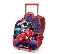 Marvel Spiderman -Mochila 3D con Ruedas Pequeña, Azul, 26 x 34 cm, Capacidad 12,5 L