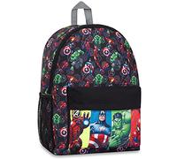 Marvel Spiderman Mochila Escolar Niño Niña Adolescente Superhéroes Mochilas Escolares Bolsa Colegio con Cintas Ajustables (Negro Avengers)
