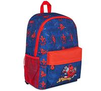 Marvel Spiderman Mochila Escolar Niño Niña Adolescente Superhéroes Mochilas Escolares Bolsa Colegio con Cintas Ajustables (Azul/Rojo)