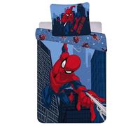 Marvel Spiderman Naranja Marino Doble, Ropa de Cama niño con Cremallera, 100% ALGODÓN 160x200+70x80 cm Oeko-Tex (C)