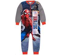 Marvel Spiderman Niños Onesie Gris | Ropa de Estar por casa de Forro Polar Todo en uno | El Asombroso Hombre Araña | Pijama para niños PJs Pijama Ropa de Dormir | Mercancía de Regalo Acogedor