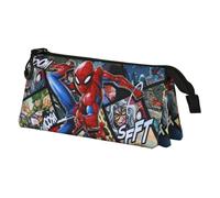 Marvel Spiderman Panels-Estuche Portatodo Triple, Multicolor, 23 x 11 cm