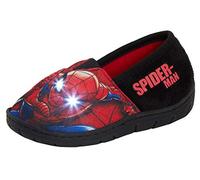 Marvel Spiderman - Pantuflas con luces LED intermitentes para niños, Red, 34 EU