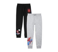 Marvel Spiderman - Paquete de 2 pantalones de chándal para niños, regalos para niños, negro/gris, 7-8 años