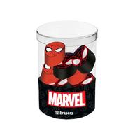 Marvel Spiderman Peter-Cubo con 12 Gomas de Borrar, Rojo y Negro