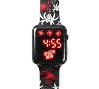 Marvel Spiderman - Reloj digital LED para niños, reloj de correa de silicona con pantalla LED brillante, reloj para niños y fanáticos de Marvel