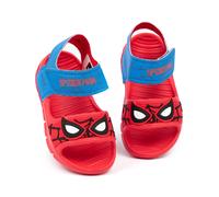 Marvel Spider-Man Sandalias Niños Niños | Controles deslizantes de máscara facial de superhéroe para niños con correa de apoyo | Calzado Rojo Azul Verano