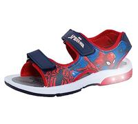 Marvel Spiderman - Sandalias deportivas ligeras con puntera abierta para niños, fáciles de fijar, color rojo, azul, rojo, 9 UK Child