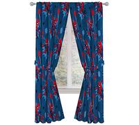 Marvel Spiderman Spidey Daze 84" Inch Drapes - Beautiful Room Décor & Easy Set Up, Bedding - Curtains Include 2 Tiebacks, 4 Piece Set (Official Marvel Product)