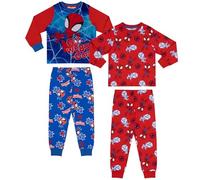 Marvel Spiderman Spidey y su superequipo, Paquete de 2, Algodón Pijama de Manga Larga, Red/Blue, 5-6 Años: 116cm, Rojo