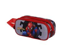 Marvel Spiderman Symbol-Estuche Portatodo 3D Doble, Gris, 22 x 10 cm