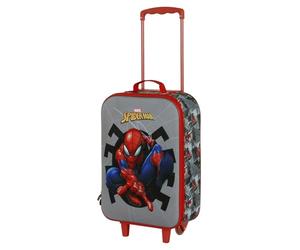 Marvel Spiderman Symbol-Maleta Trolley Soft 3D, Gris, 17 x 33 x 52 cm, Capacidad 26 L