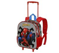 Marvel Spiderman Symbol-Mochila 3D con Ruedas Pequeña, Gris, 26 x 34 cm, Capacidad 7 L