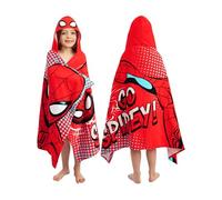 Marvel Spiderman Toalla Capucha Niño, Toalla Niño con Capucha Tipo Poncho, Toallas De Baño Niños, Roja One Size