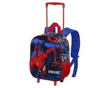Marvel Spiderman Wall-Mochila 3D con Ruedas Pequeña, Rojo, 26 x 34 cm, Capacidad 7 L
