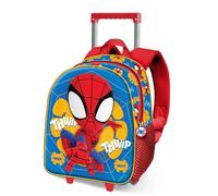 Marvel Spiderman Web Out-Mochila 3D con Ruedas Pequeña, Azul 26 x 34 cm, Capacidad 7 L
