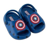 Marvel Spiderman - Zuecos de EVA para niños, con puntera abierta, moldeados, para niños y niñas, con Spiderman, Capitán América y Ironman, Azul, 7 Little Kid