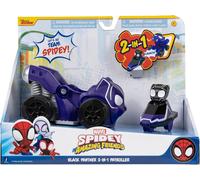 Jazwares Juguete Vehículo Jump Attack 2 en 1 - Black Panther (MARVEL Spidey y sus increíbles amigos)