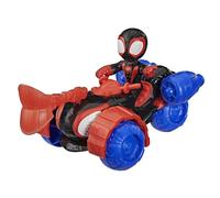 Marvel Spidey and His Amazing Friends Miles “Spin” Morales, Tecno-Moto, Figura de acción y vehículo de Juguete