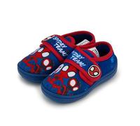 Marvel Spidey and His Amazing Friends - Pantuflas para niños - Zapatos de casa azules para niños pequeños con suela antideslizante y correa - Pantuflas de personajes para niños, tallas 5-11, Blue, 27