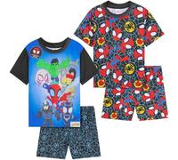 Marvel Spidey Pijama Niño, Pack de 2 Conjunto de Pijamas Manga Corta, Ropa de Dormir Divertidos, Regalos Niños (7-8 Años, Multi Spidey, Paquete de 2)