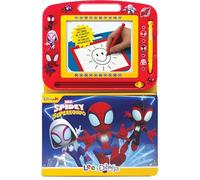 Marvel Spidey Superequipo Lee y Dibuja - Recursos de aprendizaje para niños, una pizarra magnética, un lápiz fácil de usar, libro de cuentos de 22 páginas