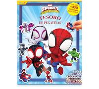 Marvel Spidey Superequipo Tesoro de Pegatinas - Libros de actividades para niños, 350 pegatinas reutilizables, pegatinas brillantes extra, 96 páginas de diversión